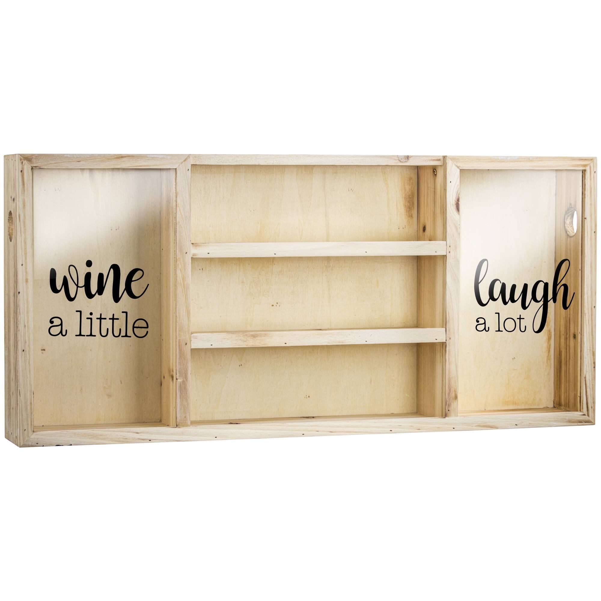 Wall Mounted Wooden Wine Rack & Cork Holder (16" x 34.5") Bed Bath
